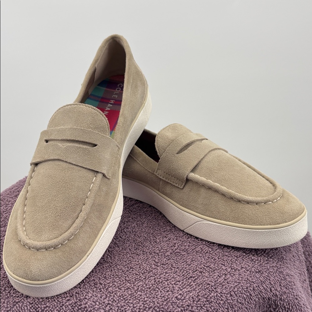 Cole Haan Beige Suede Loafers